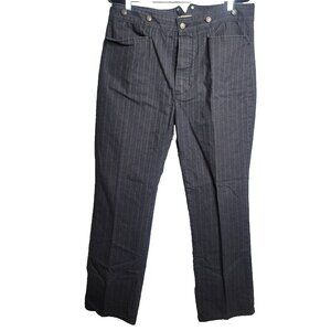 Classic Old West Styles Pants Mens 38 x 33 Black Subtle Stripe Buckle Back Notch